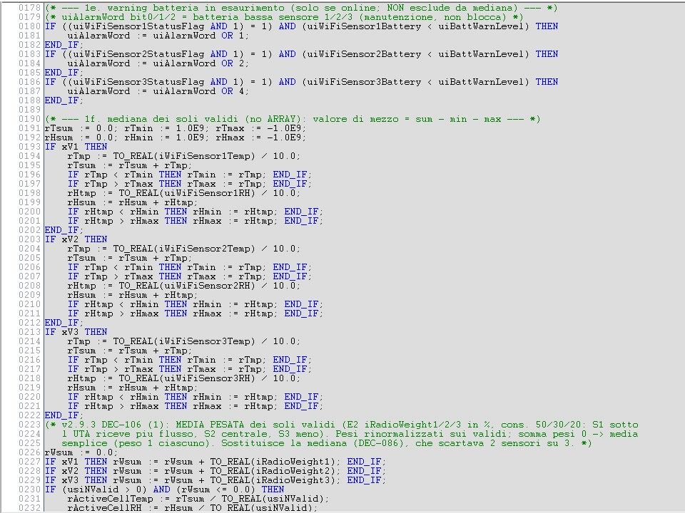 Codice Structured Text di un blocco funzione scritto in FreeStudio
